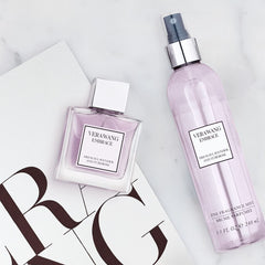 Vera Wang Embrace held in hand to show 1 fl oz portable size and travel convenience