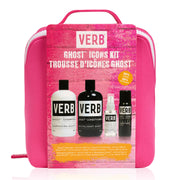 VERB Ghost kit front packaging showing four weightless styling essentials and scent benefits