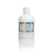VERB front bottle of Glossy Shampoo showing label and size benefit shiny hair