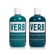 VERB front packaging of hydrate shampoo and conditioner showing duo benefits