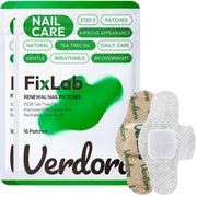 VERDORA front packaging showing 32 FIXLAB nail patches and benefits