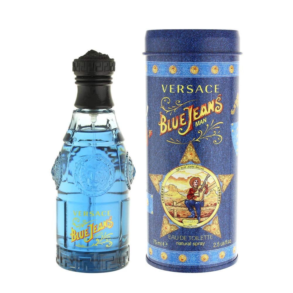 Versace Blue Jeans front bottle view showing label and sleek design for confident wear
