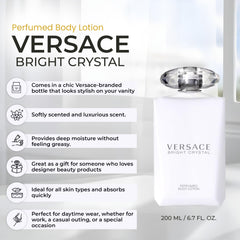 Versace Bright Crystal cream texture on skin illustrating lightweight absorption
