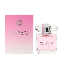 Versace Bright Crystal front bottle shot showing pink glass and feminine appeal