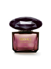 Versace Crystal Noir front bottle shot showing elegant glass and label, conveys luxury