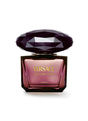 Versace Crystal Noir front bottle shot showing elegant glass and label, conveys luxury