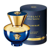 Versace Dylan Blue Pour Femme front bottle showing elegant shape and label benefit: recognizable luxury