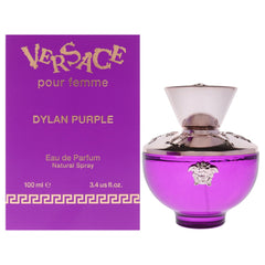 Versace Dylan Purple front bottle view showing elegant design and instant style benefit