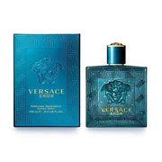 Versace Eros deodorant spray front view showing branded can and premium finish