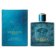 Versace Eros front bottle view showing sleek design and confident presentation benefit