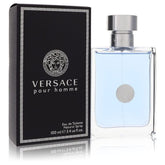 Versace Pour Homme bottle front view showing elegant logo and design benefit refined presentation