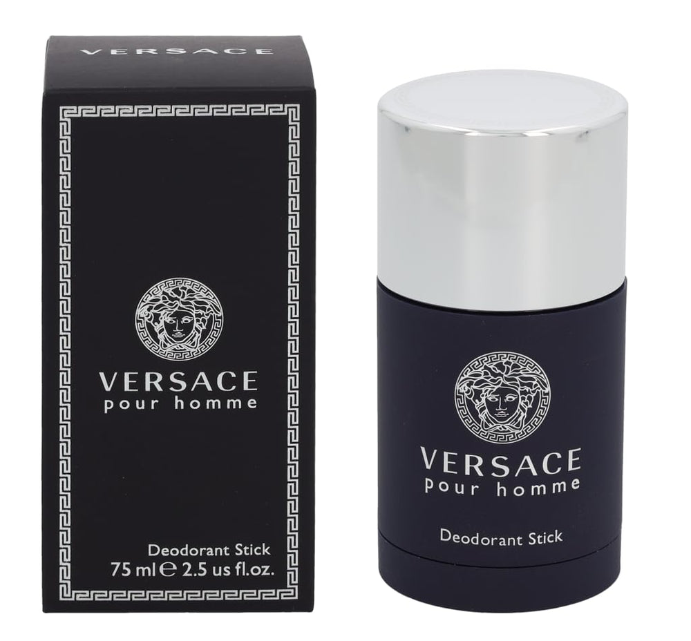 Versace Pour Homme stick front packaging showing brand and clean design for confidence