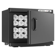 VER YTOP front view of towel warmer showing controls and door, professional look