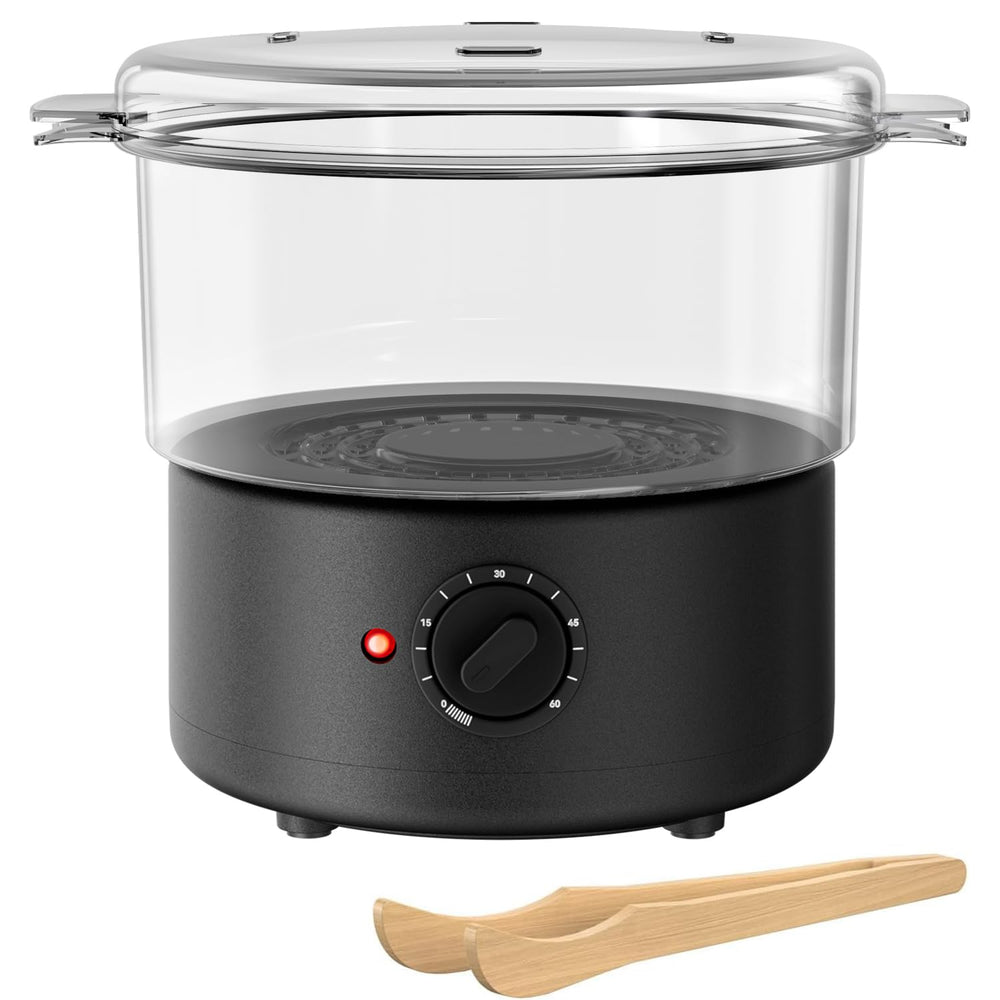 VERYTOP front view showing compact towel steamer and quick setup benefit
