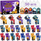 VESPRO front packaging showing 50-pack Halloween favors and easy distribution
