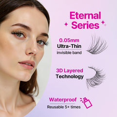 VEYESBEAUTY applying a cluster with tweezers for precise, quick application