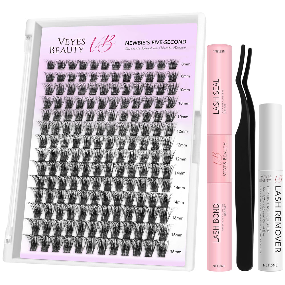 VEYESBEAUTY front packaging showing kit benefits and quick application