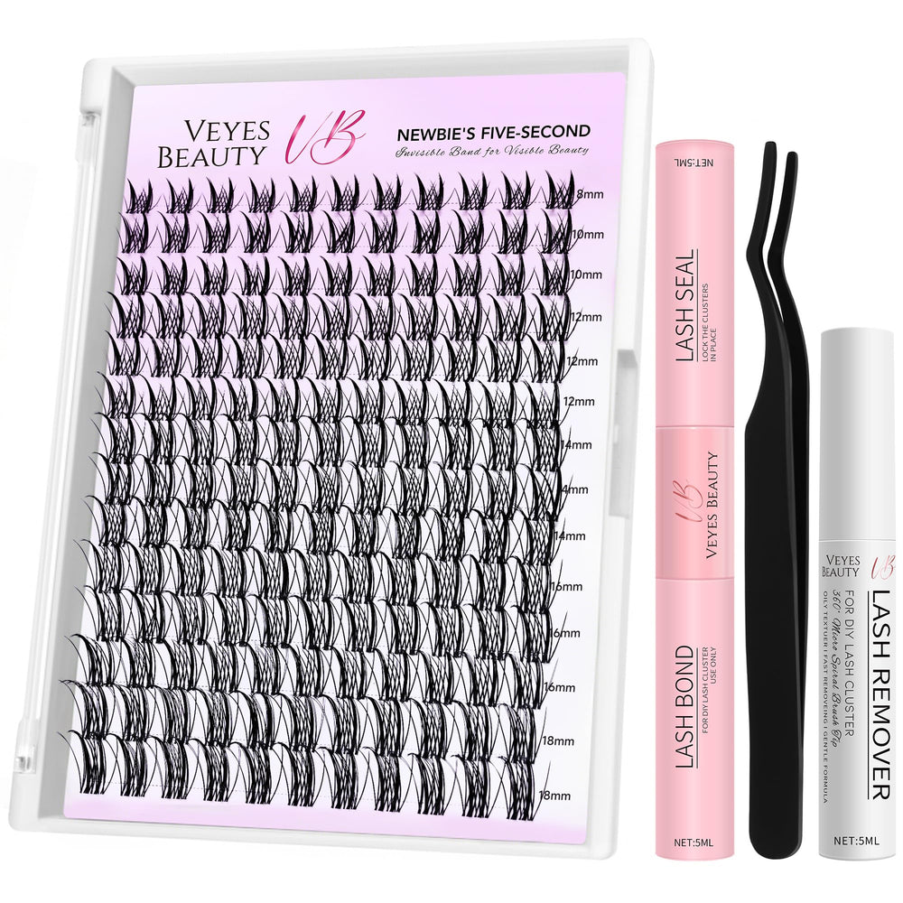 VEYESBEAUTY front packaging showing kit contents and quick benefits