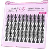 VEYESBEAUTY front packaging of 14mm manga lash clusters showing product branding and tray