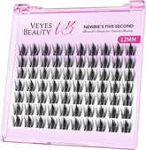 VEYESBEAUTY tray front view showing organized 12mm clusters and easy reuse