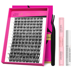 VEYESBEAUTY front packaging showing kit contents and easy setup benefit