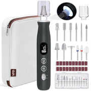 VFD electric nail drill front view showing handheld unit and battery for portable use