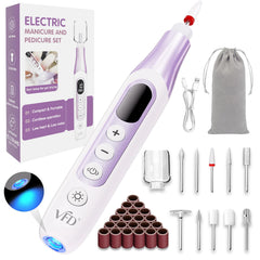 VFD front view showing drill and base for compact portable nail care