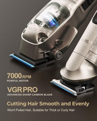 VGRPRO side view highlighting adjustable fade lever for precise taper control and smoother blends