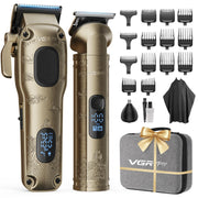 VGRPRO front package showing complete cordless clipper kit and case benefit: organized storage