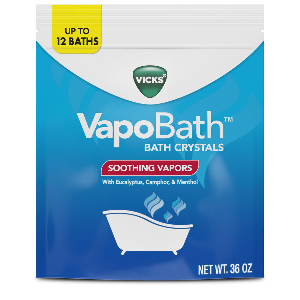 Vicks pouch front showing 36 oz packaging and soothing vapor benefit