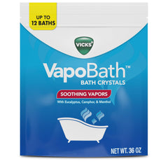 Vicks pouch front showing 36 oz packaging and soothing vapor benefit