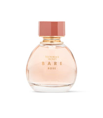 Victoria's Secret Bare Rose bottle close-up highlighting glass detail and perfume appeal