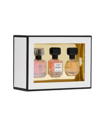 Victoria's Secret BOMBSHELL close-up of mini bottle and spray top, highlights fragrance detail and quality