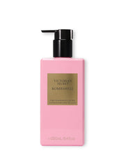 Victoria's Secret Bombshell pump and cap detail highlighting convenient dispensing and spill prevention