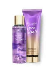 Victoria's Secret front view of Love Spell duo showing matching bottles and brand