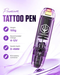 Vidattx POSEIDON tattoo pen close-up highlighting ergonomic grip and control