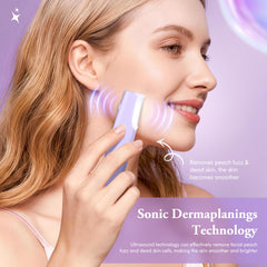 Vidttly close-up of dermaplaner blade highlighting safe precision
