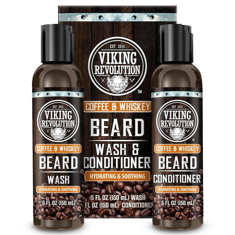 Viking Revolution front packaging showing coffee whiskey scent and travel size benefits