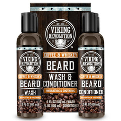 Viking Revolution front packaging showing coffee whiskey scent and travel size benefits