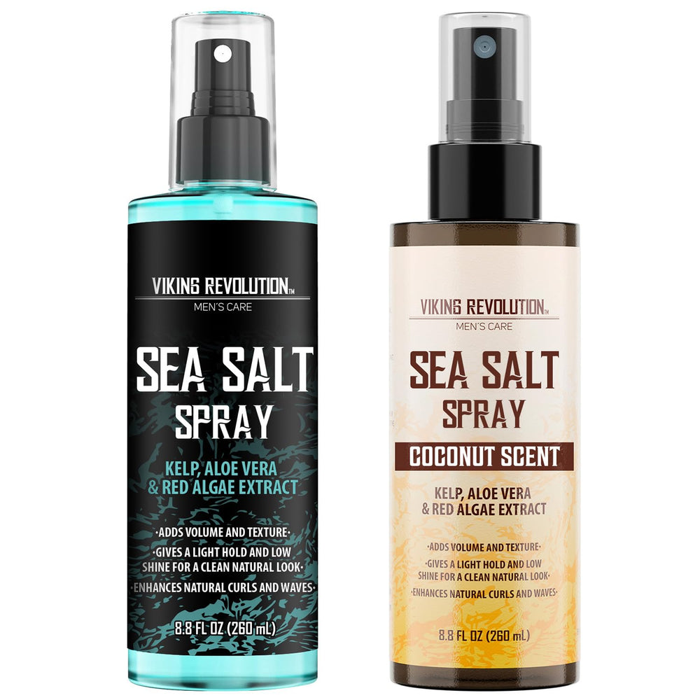 Viking Revolution front packaging showing Ocean Breeze Coconut scent and two bottles benefit: clear product identity