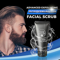 Viking Revolution applied to face before shaving to reduce razor irritation