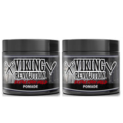 Viking Revolution pomade front tin showing label and glossy finish benefit