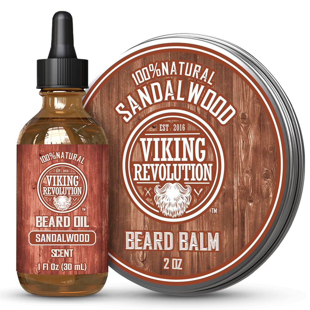 Viking Revolution bundle front packaging showing both balm and oil, convenient travel sizes