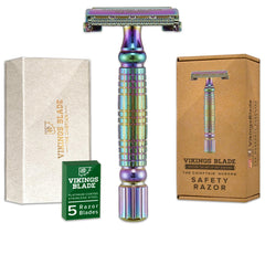 VIKINGS BLADE Chieftain Aurora front view showing premium brass finish and balanced design benefits