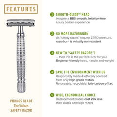 Vikings Blade Vulcan long handle detail for improved grip and precise control