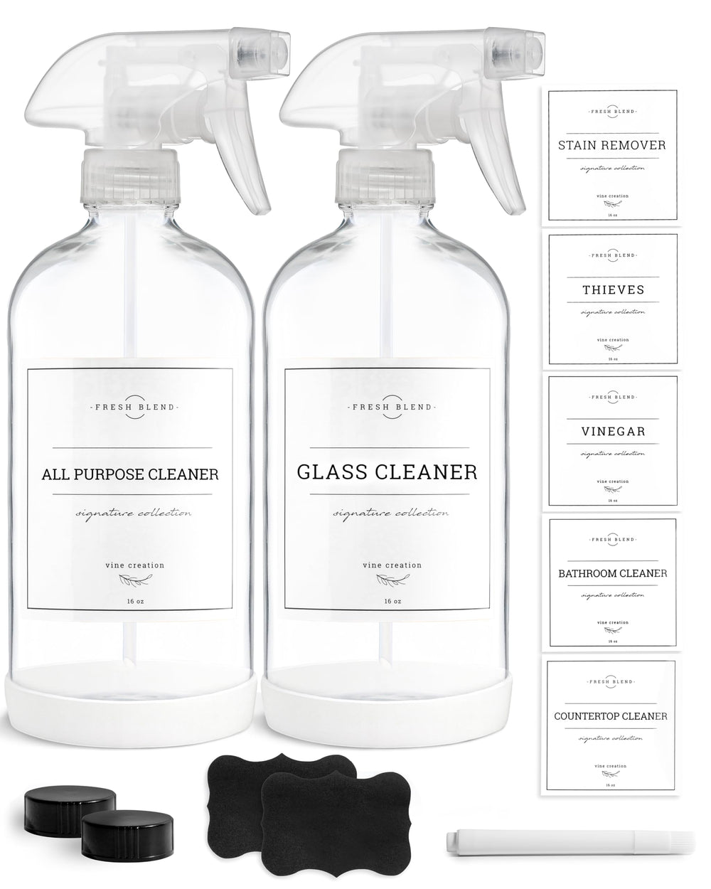Vine Creations two clear 16 oz bottles front view showing clean design and capacity benefit