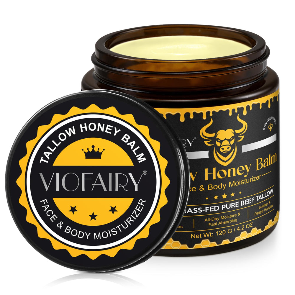 VIOFAIRY jar front view showing label and 4.2 oz size benefit: clear product identity