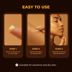 VIORY balm in hand being applied to skin showing easy absorption benefit