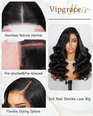 Vipgrace detailed view of pre-plucked hairline for realistic edge benefit
