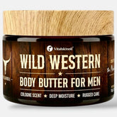 VITALSKINOIL front jar showing cologne-scented body butter for confident hydration
